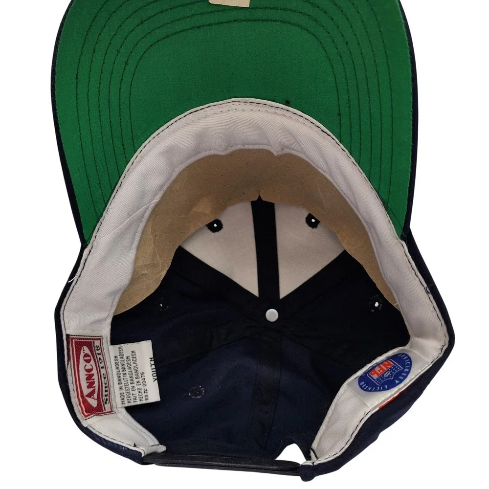 Annco Denver Broncos Youth Snapback Hat Navy Blue NFL Football Green Underbrim